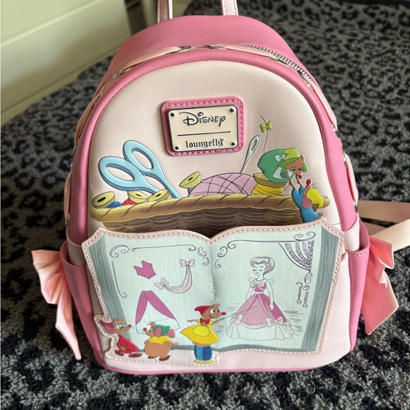 Cinderella Loungefly Disney Pink Backpack with Wallet - Picture 5 of 8